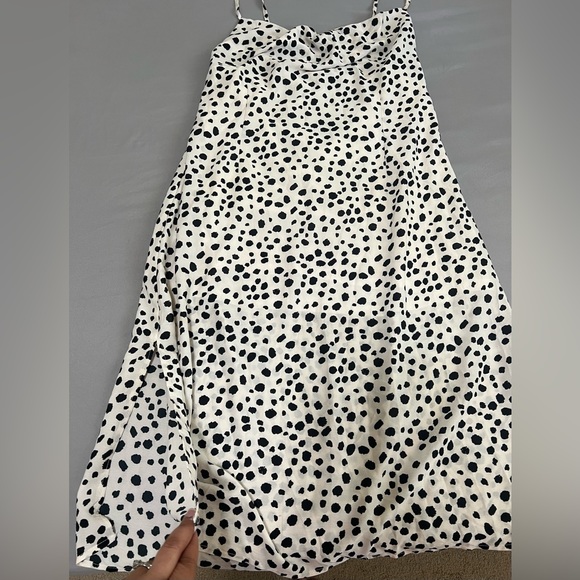 Dalmatian Print Criss-cross Tie Back Split Side Dress cowl neck size 2XL - Picture 10 of 13